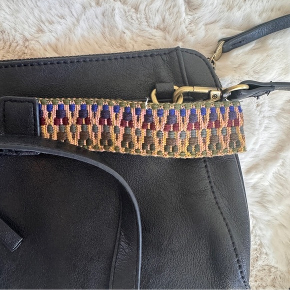 Joy Susan Black Vegan Leather Small Crossbody Wristlet Bag Convertible - Picture 10 of 10